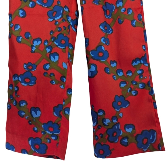 J Crew Women’s Drapey Pull-On Lattice Floral Preppy Satin Cropped Pant Slacks 4 - Picture 6 of 15